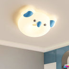 Lumendat Contemporary Creative Cartoon Animal PE Shade Iron LED Kids Flush Mount Ceiling Light For Bedroom Lumendat
