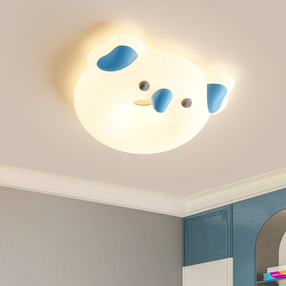 Lumendat Contemporary Creative Cartoon Animal PE Shade Iron LED Kids Flush Mount Ceiling Light For Bedroom Lumendat