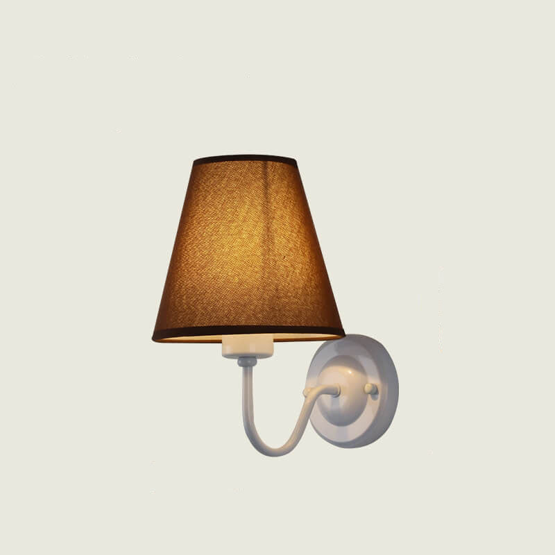 Modern Fabric Bell Shade Bend Arm 1-Light Wall Sconce Lamp Lumendat