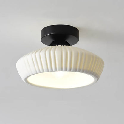 Modern Light Luxury Ceramic Disc 1-light Semi-flush Mount Lighting