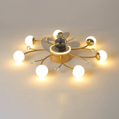 Nordic Light Luxury Creative 5/7-Light LED Flush Mount Fan Light
