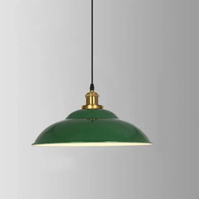 Industrial Vintage Green Iron Dome Cone 1-light Pendant Light Lumendat