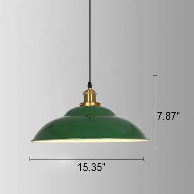 Industrial Vintage Green Iron Dome Cone 1-light Pendant Light Lumendat
