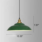 Industrial Vintage Green Iron Dome Cone 1-light Pendant Light Lumendat