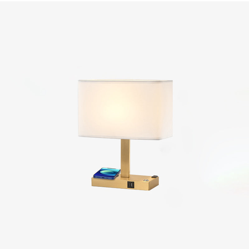 Modern Minimalist Rectangular Cloth Iron 1-Light Table Lamp For Living Room Lumendat