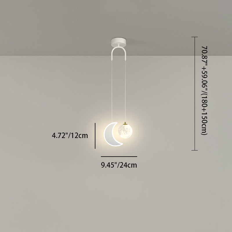 Lumendat Contemporary Creative Cartoon Acrylic Aircraft Moon Shade LED Kids Chandelier For Bedroom Lumendat