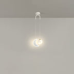 Lumendat Contemporary Creative Cartoon Acrylic Aircraft Moon Shade LED Kids Chandelier For Bedroom Lumendat