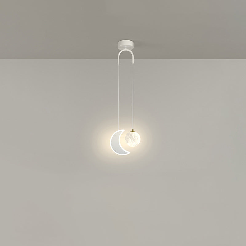 Lumendat Contemporary Creative Cartoon Acrylic Aircraft Moon Shade LED Kids Chandelier For Bedroom Lumendat