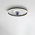 Contemporary Nordic Round Iron Silicone Aluminum Invisible LED Flush Mount Ceiling Fan Light For Living Room & Bedroom Lumendat