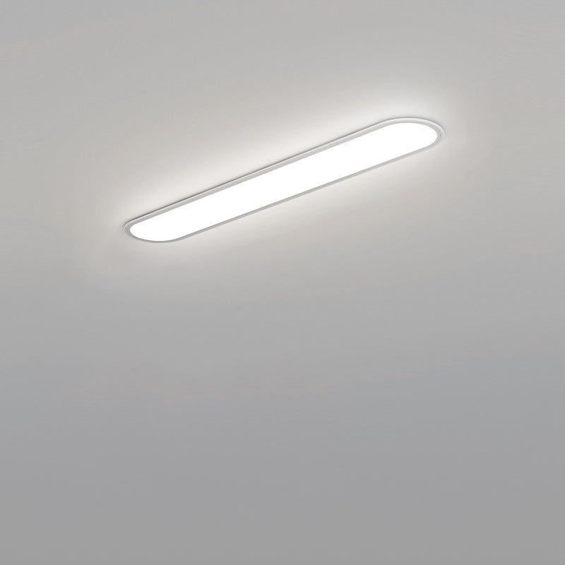 Modern Minimalist Iron Aluminum Acrylic Strip Elliptical LED Flush Mount Ceiling Light for Hallway