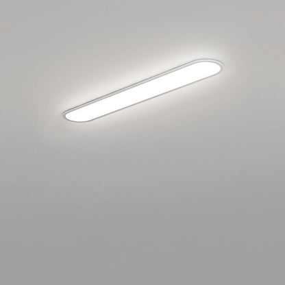 Modern Minimalist Iron Aluminum Acrylic Strip Elliptical LED Flush Mount Ceiling Light for Hallway