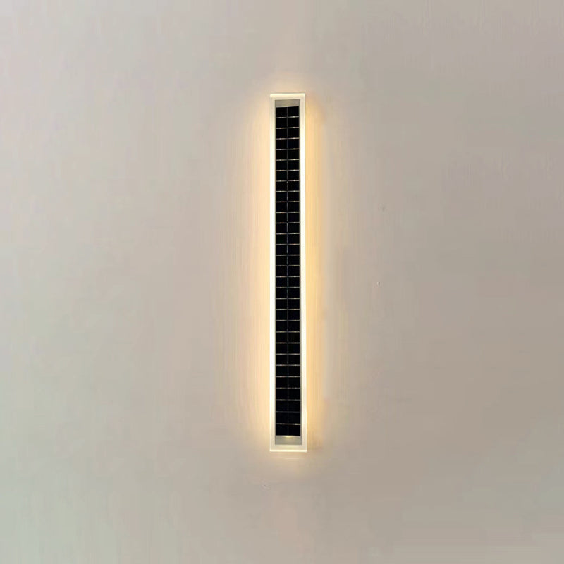 Minimalist Outdoor Solar Rectangular Strip Waterproof Patio LED Wall Sconce Lamp Lumendat