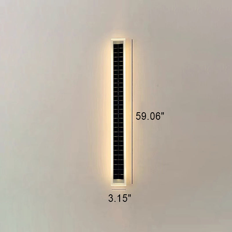 Minimalist Outdoor Solar Rectangular Strip Waterproof Patio LED Wall Sconce Lamp Lumendat