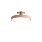 Contemporary Scandinavian Metal Acrylic Round LED Semi-flush Mount Ceiling Light for Hallway