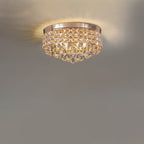 Modern Luxury Round Iron Crystal Beads 6/9-Light Flush Mount Ceiling Light For Living Room Lumendat