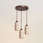 Japanese Wabi-sabi Solid Wood Stone 1/2/3-light Island Light Chandelier BulbSquare
