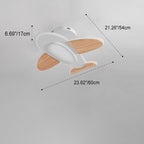 Contemporary Creative Airplane Wood Iron LED Semi-Flush Mount Ceiling Light For Bedroom