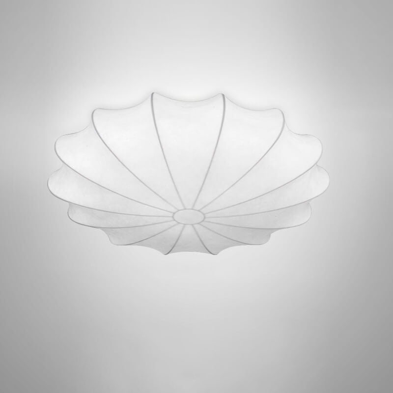 Nordic Minimalist White Beige Round Faux Silk 1/3/5-Light Flush Mount Light Lumendat