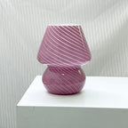 Modern Minimalist Striped Mushroom Glass 1-Light Table Lamp Lumendat