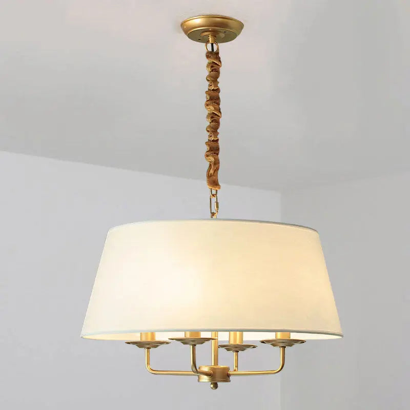 European Vintage Classic Iron Cloth 4-light Pendant Light Lumendat