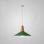 Nordic Minimalist Macaron Solid Color Aluminum Wood 1-light Pendant Light BulbSquare