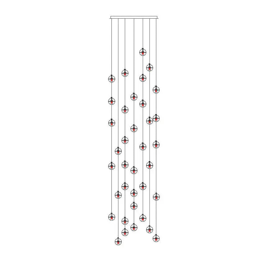 Modern Luxury Staircase Crystal Orb Ball Shade LED Loft Chandelier Lumendat