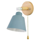 Nordic Minimalist Macaron Solid Color Rotatable Wood 1-Light Wall Sconce Lamp