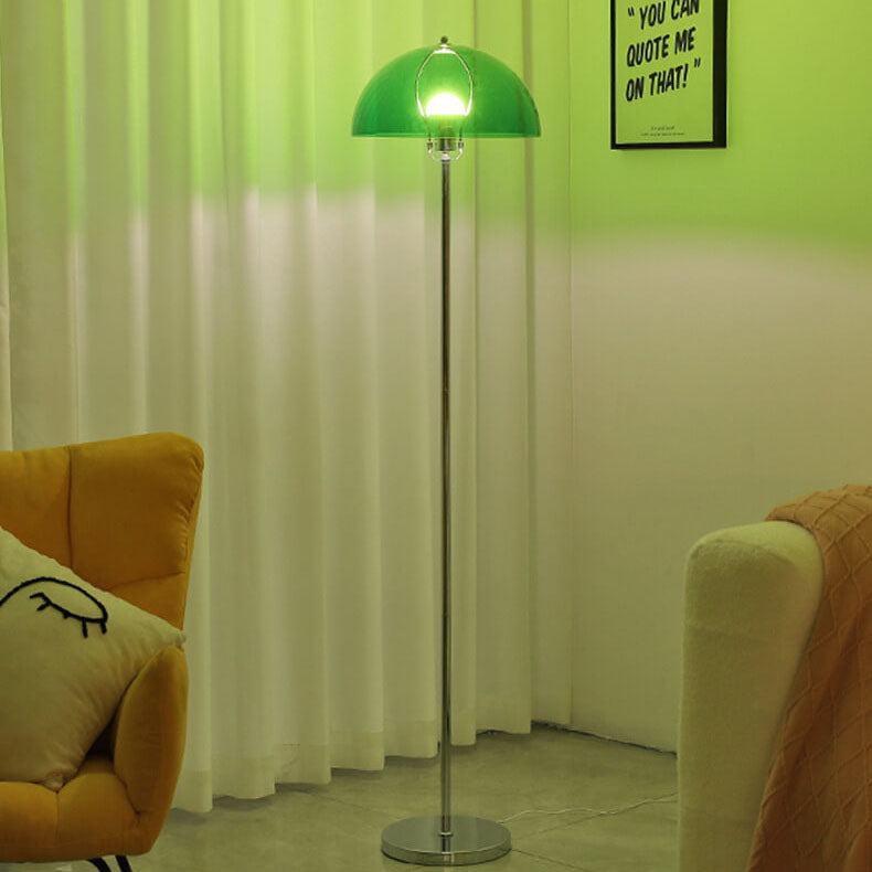 Nordic Vintage Acrylic Clear Dome 1-Light Standing Floor Lamp Lumendat