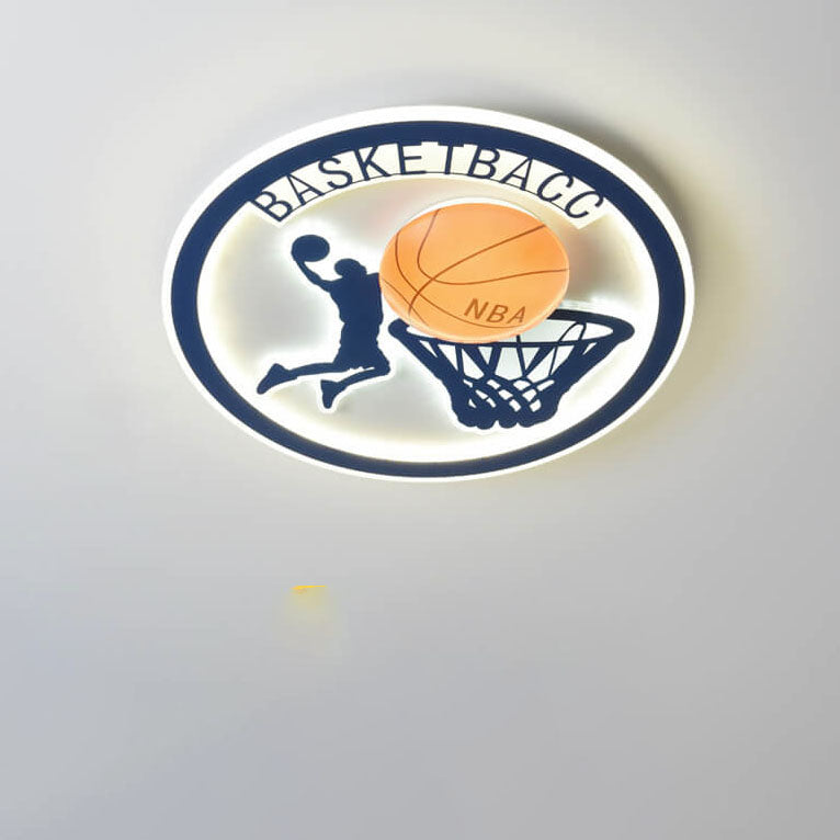 Lumendat Creative Simplicity NBA Basketball Acrylic LED Kids Flush Mount Ceiling Light Lumendat