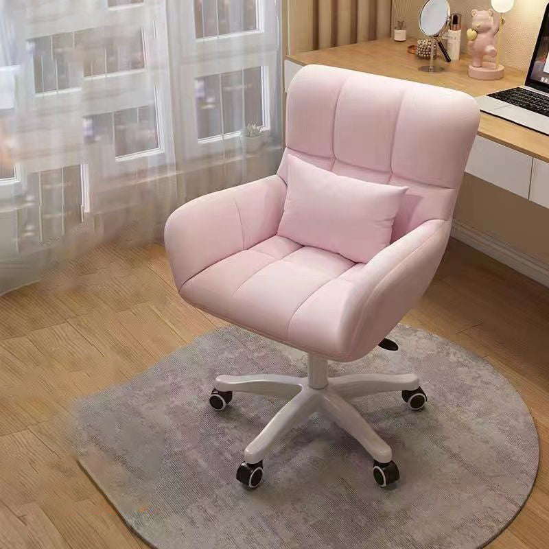 Modern Minimalist Square Back Velvet Cotton Nylon Desk Chair Backrest Armrest For Home Office DFM-F