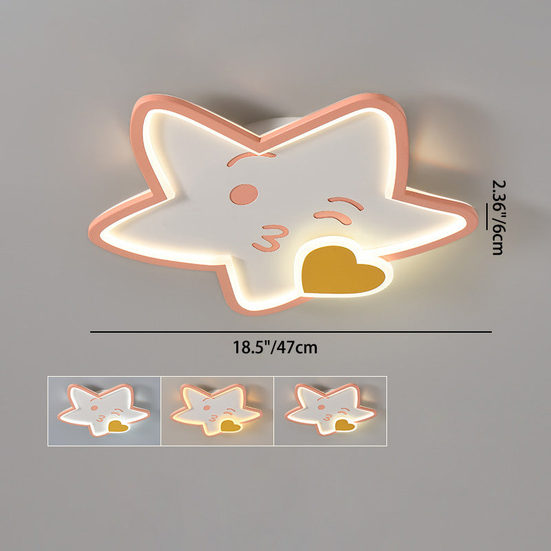 Lumendat Contemporary Creative Bee Elephant Star Kids Hardware Acrylic LED Flush Mount Ceiling Light For Bedroom Lumendat