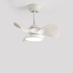Contemporary Retro Round Acrylic ABS LED Downrods Ceiling Fan Light For Bedroom Lumendat