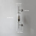 Contemporary Industrial Cylinder Glass Shade Iron Finish Frame 1-Light Wall Sconce Lamp For Bedroom