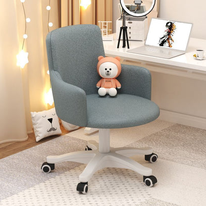 Modern Minimalist Fabric Velvet Nylon Sponge Round Rotatable Desk Chair Backrest Armrest For Home Office