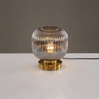 Nordic Striped Glass Oval Design 1-Light Table Lamp Lumendat