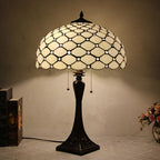 Tiffany Mediterranean Stained Glass Cone Pull Cord 2-Light Table Lamp Lumendat