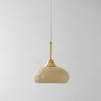 Contemporary Nordic Round Dome Iron Glass 1-Light Pendant Light For Living Room Lumendat