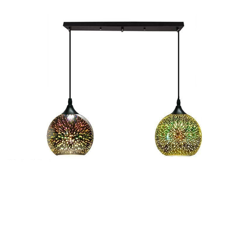 Modern Creative 3d Colorful Fireworks Glass Dome 2/3 Light Island Light Chandelier