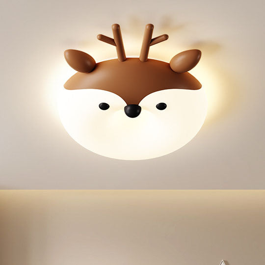 Lumendat Contemporary Creative Cartoon Animal PE Shade Iron LED Kids Flush Mount Ceiling Light For Bedroom Lumendat