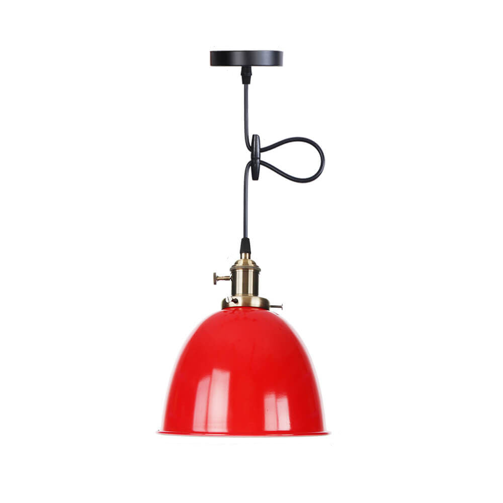 Industrial Iron Multicolor Bowl 1-light Pendant Light BulbSquare