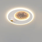 Lumendat Contemporary Creative Resin Moon Astronaut Acrylic Cloud Shape LED Kids Flush Mount Ceiling Light For Living Room Lumendat