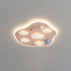 Lumendat Contemporary Creative Kids Iron Acrylic Round Irregular Shape Mouse Cloud LED Flush Mount Ceiling Light For Bedroom Lumendat