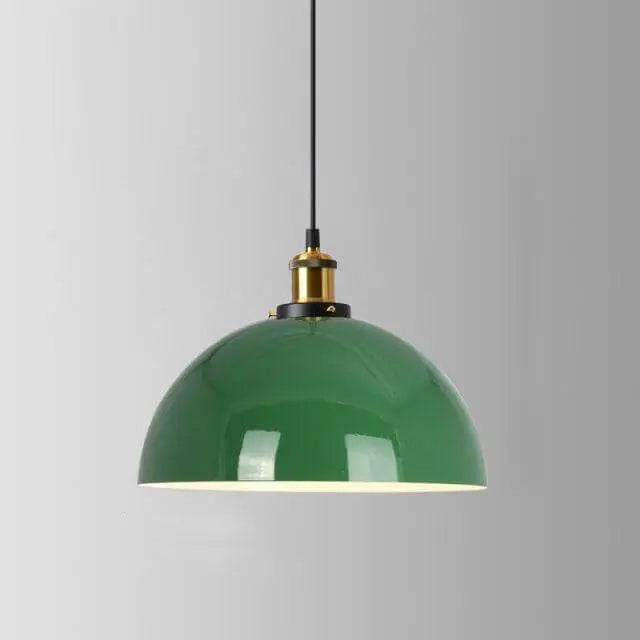 Industrial Vintage Green Iron Dome Cone 1-light Pendant Light Lumendat