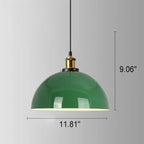 Industrial Vintage Green Iron Dome Cone 1-light Pendant Light Lumendat