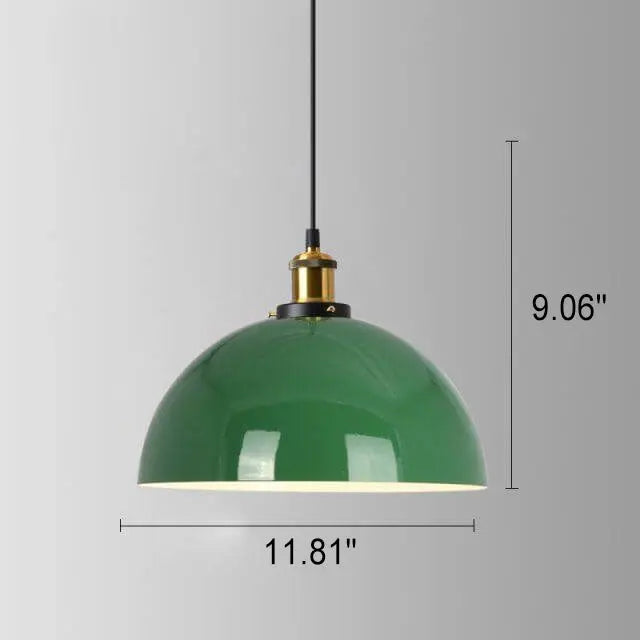 Industrial Vintage Green Iron Dome Cone 1-light Pendant Light Lumendat