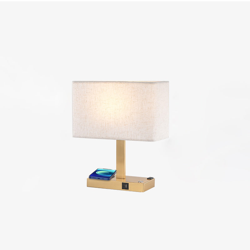 Modern Minimalist Rectangular Cloth Iron 1-Light Table Lamp For Living Room Lumendat