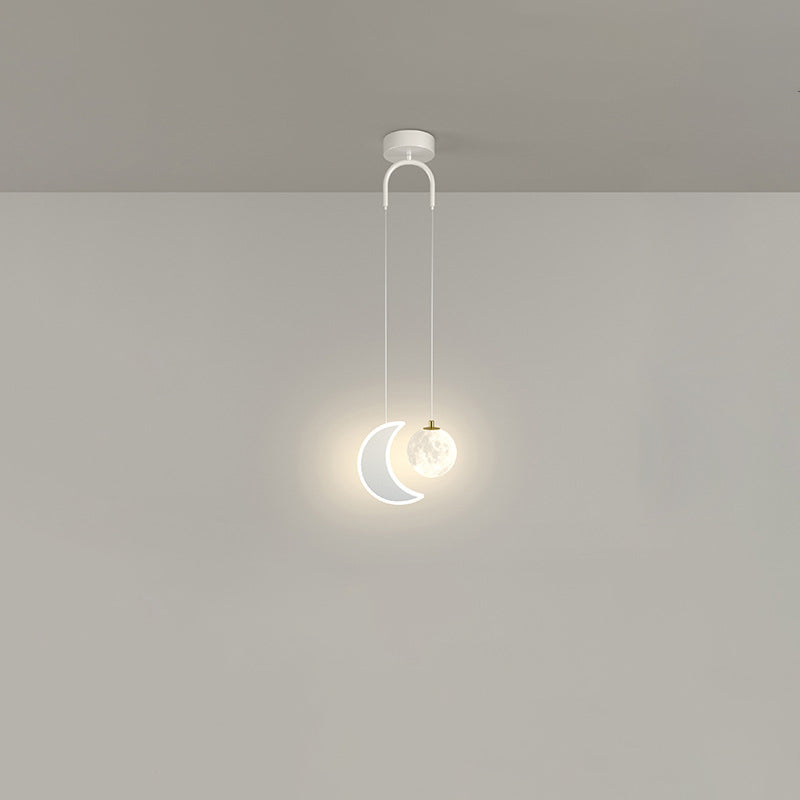 Lumendat Contemporary Creative Cartoon Acrylic Aircraft Moon Shade LED Kids Chandelier For Bedroom Lumendat