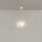 Lumendat Contemporary Creative Cartoon Acrylic Aircraft Moon Shade LED Kids Chandelier For Bedroom Lumendat