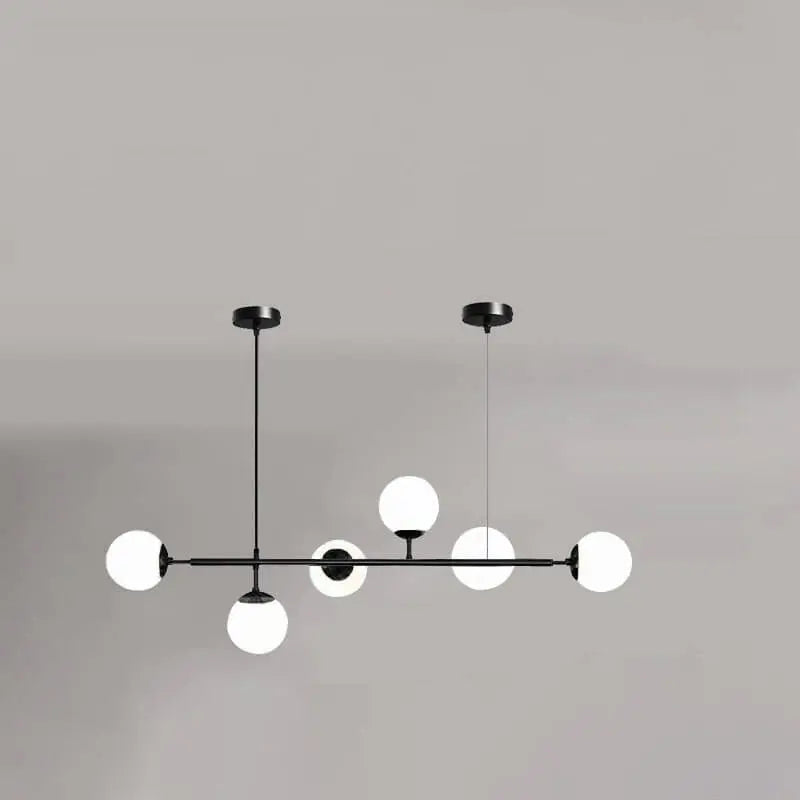 Nordic Minimalist Colorful Orb Metal Glass 6-light Island Light Chandelier BulbSquare