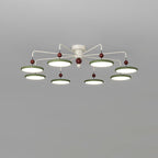 Contemporary Scandinavian Iron Frame Acrylic Flying Saucer LED Semi-Flush Mount Ceiling Light For Living Room